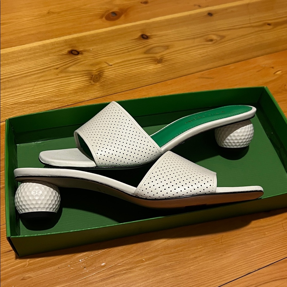NEW Kate Spade Tee Time Golf Sandal Heel - Picture 5 of 6